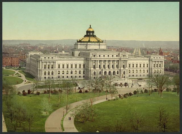 digitized image of the Thomas Jefferson Building, Library of Congress, Washington D.C.
